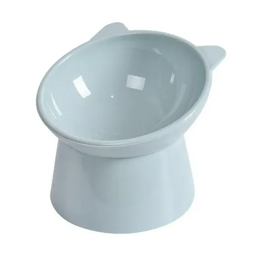 Elevated Pet Bowl Cat Dog Feeder Food Water High-Foot Anti Vomiting Tilted Bowl - Blue