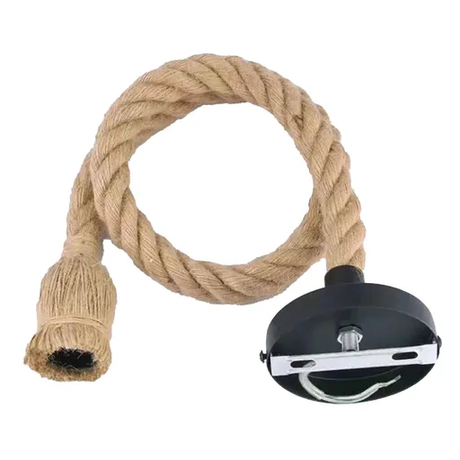 Pendant Light Hemp Rope Retro Industrial Style Hanging Lamp Ceiling Lamp Jute Rope for Clothes Shop Coffee Shop Bar Restaurant Single Head 2m