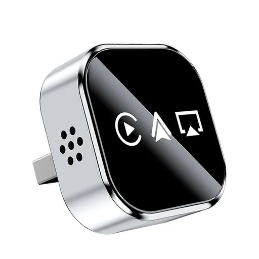 Wireless CarPlay Adapter 3-in-1 USB Dongle Plug and Play Wired CarPlay Black Silver Metal