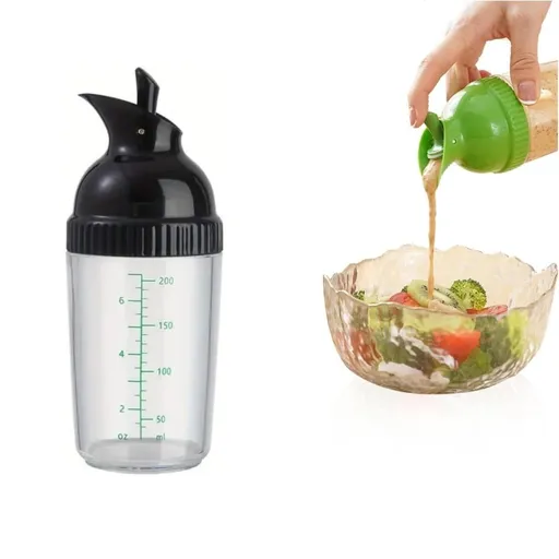 Salad Dressing Mixer Bottle, 6.76oz Salad Dressing Shaker, Salad Dressing Bottle Salad Dressing Shaker Salad Dressing Container (Green)