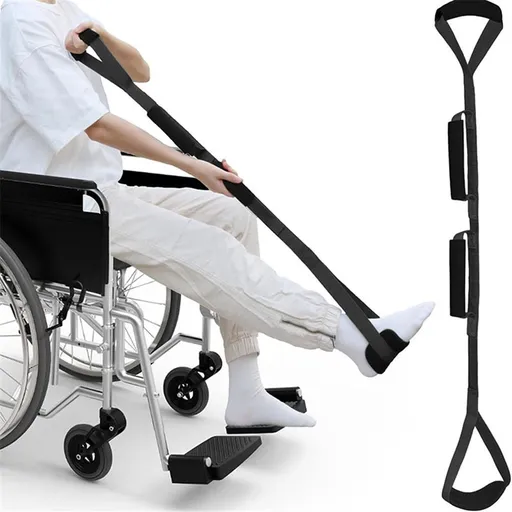 Multi-Loop Leg Lifter Strap 42 in,Rigid Hand Strap Padded Foot Loop with 3 Hand Grips Aid Device for Recovering Getting in and Out of Bed, Couch, Car and Wheelchair - for Adults,Elderly Women and Men