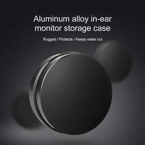 Earbuds Case Waterproof Mini Storage Hard Aluminum Alloy 80mm Black