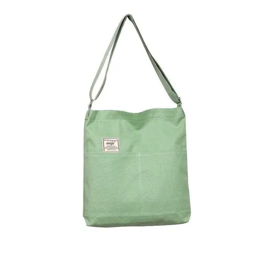 Womens Hobo Large Canvas Shoulder Bag Travel Crossbody Bag Handbag Tote Bag - Light Green