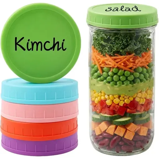 5 Pack Wide Mouth Jar Lids, 86 mm