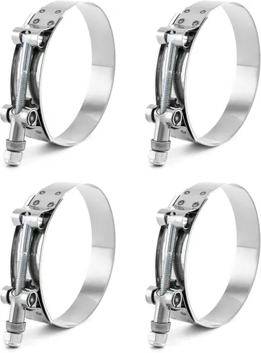 3" T-Bolt Hose Clamp Stainless Steel, Working Range 83mm-91mm for 3" Hose ID, Turbo Intake Intercooler Clamp, 4 Pack