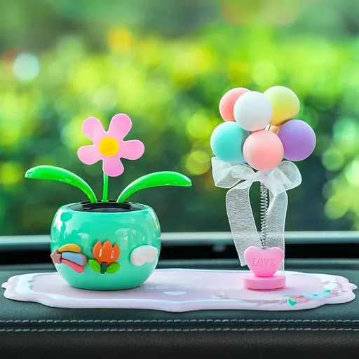 Tang Yi Solar Car Decoration Sunflower Upgraded Sunflower Green Balloon Pink Pad