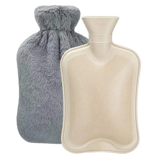 Hot Water Bottle Rubber with Soft Cover (2 Liter) Hot Water Bag for Cramps, Neck, Shoulders Pain Relief