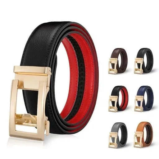 Unisex Leather Belt with Adjustable Buckle, 115 cm, Multicolored