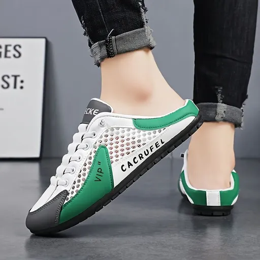 Men'S Casual Shoes Slip-On Shoes Semi-Slippers Anti-Slip Shoes Wear-Resistant - Green - Size 42