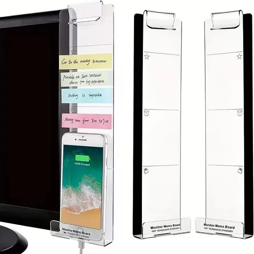 2 Piece Transparent Acrylic Monitor Memo Boards