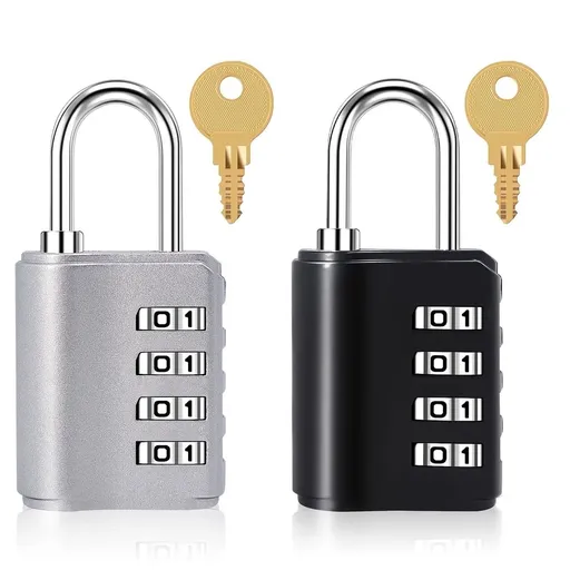 2 Pack Combination Locks - 4 Digit Zinc Alloy Locks for Lockers, Gym, Luggage, School Supplies & Dorm Rooms