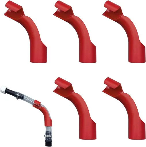 5PCS Car Hose Bender, Racing Fuels Filler Hose, Bendable Fuel Cans Hose for Gas Jugs, Racing Fuel Tanks, Utility Containers, Fit for VP, Rural King, Sportsman (Red)