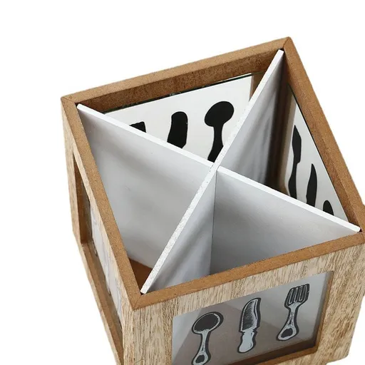 Western Cutlery Box Tableware Wooden Utensil Basket Cutlery Holder for Kitchen Home Utensil Holder Desktop Stand Wooden(2pcs)