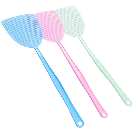 Office Supplies Fly Swatter Pest Control 3pcs Manual Plastic 17.5” Durable Long Handle Home
