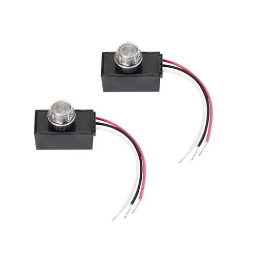 2Pcs Hard-Wired Post Eye Light Control Sensor, 100-277V Auto on/Off, Outdoor Waterproof Dusk to Dawn Photocell