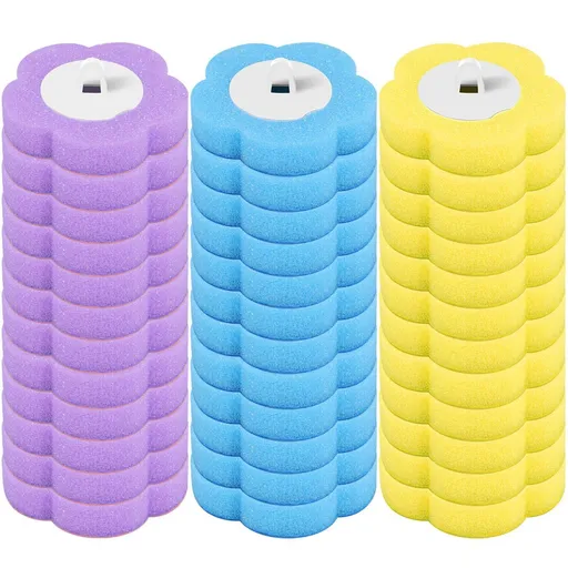 36 Pack Disposable Toilet Bowl Cleaner Wand Refills, 360° Sponge Replacement Heads for Wall Mounted Brush System, Hygienic Deep Cleaning Bathroom Scrubber Pads