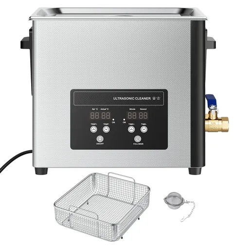 15L Ultrasonic Cleaner, Professional Ultrasonic Cleaner Machine with Cleaning Basket & Digital Display, 240W Stainless Steel 40kHz Industrial Cleaning Machine for Parts, Carburetors, Instruments