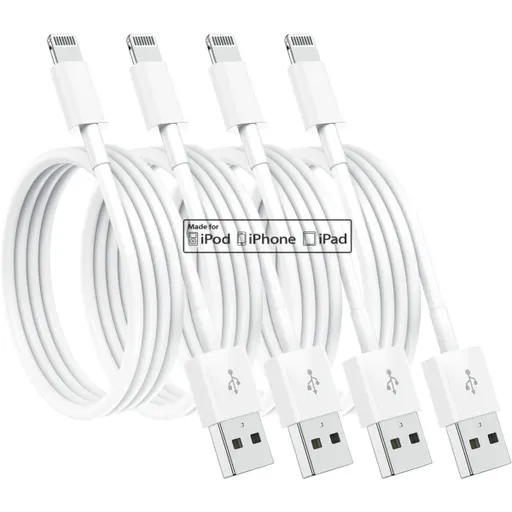 Compatible with Apple MFi Certified Lightning Charging Cable 4-Pack 1.8m iPhone 12 11 X XR XS 8 7
