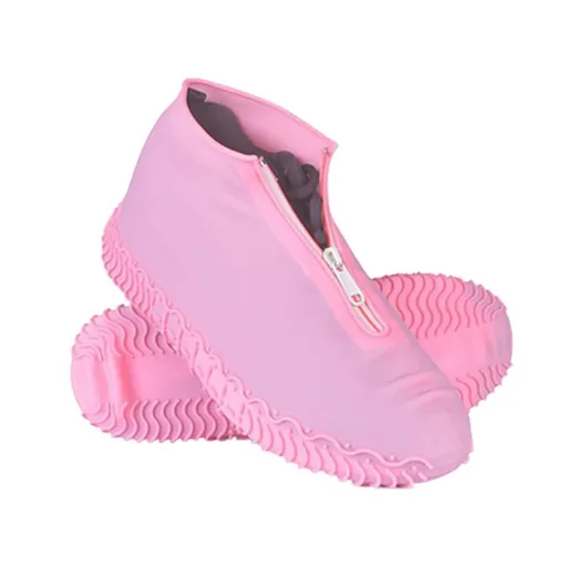 Waterproof Silicone Shoe Covers Reusable Overshoes - Pink - XL