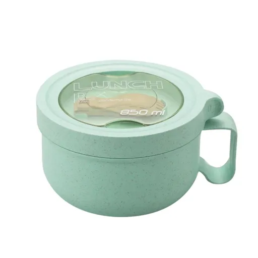 Microwave Soup Mug with Lid 850ml 28.7oz Ramen Bowl Heat Safe Plastic Container with Handle for Instant Noodles Cereal Food Easy Grip Dishwasher Safe