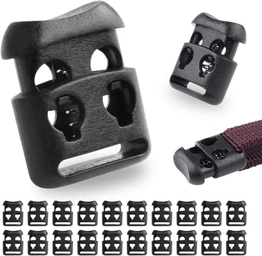 CooBigo Plastic Cord Locks for Paracord Drawstring Clip, Spring Toggle Cord Stopper Sweatpant Hat Gloves Hoodie String Lock