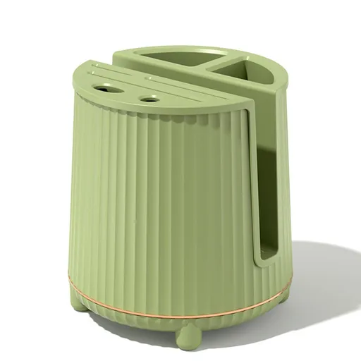 Multifunctional Rotating Knife Holder Kitchen Chopping Board Knife Storage Rack Large Capacity Drain Chopstick Knife Shelf Single Layer Avocado Green