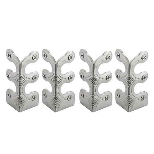 4 Pack Vintage Metal Corner Protectors, Solid Brass Covers for Tables Furniture and Wall Edges, High Strength Design, Style C