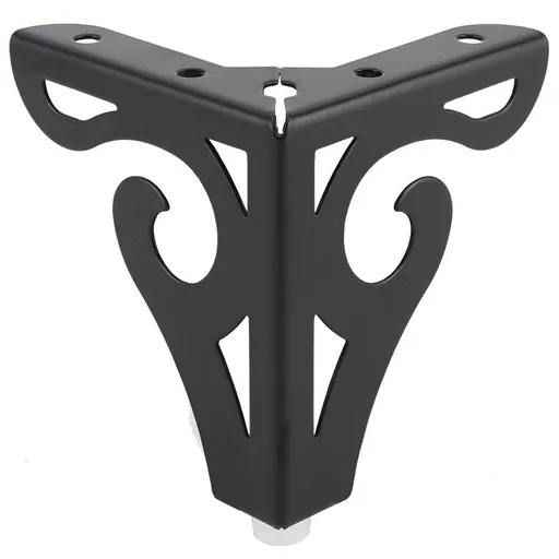 10cm Hollow Out Furniture Legs Set of 4, Black Metal Sofa Legs Modern Dresser Feet, Triangle Couch Feet Shelf Replacement Legs