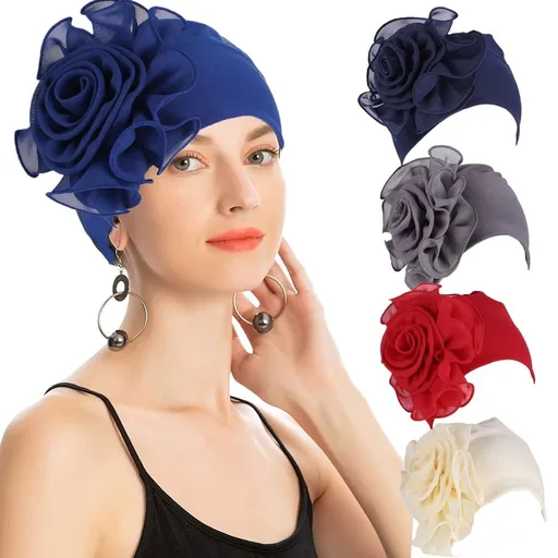 Women Flower Stretchy Bonnet Chemo Cap for Cancer Patients Ladies Bandanas African Head Wrap