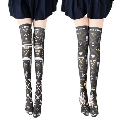 House Of Dasein Punk Anime Girls Dark Cyber Mechanical Cat Cosplay Bodysuit Swimwear Set - Swimsuit M - Only Stocking D