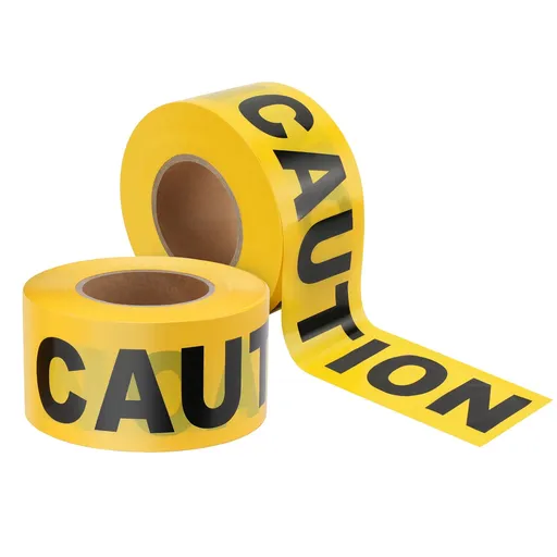 Caution Tape, 2 Pack Yellow Caution Tape Roll, 3 Inch x 1000 Feet, Warning Safety Tape with Bold Black Font for Construction
