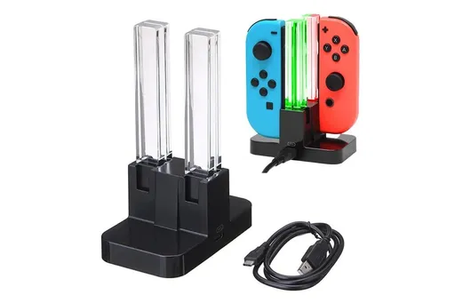 Joy-Con 4-Controller Charging Stand Dock Charger for Nintendo Switch Console