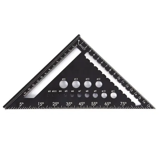 Rafter Square and Slide Ruler Set - Versatile 7 Inch Aluminum Alloy Carpenter Square for Precision Woodworking - Professional