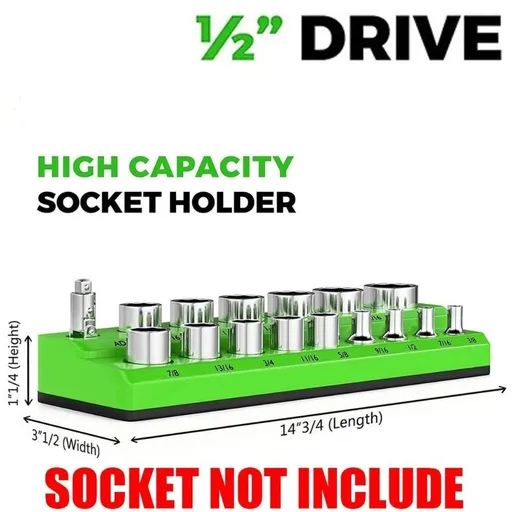1PC 1/2" Green Imperial Magnetic Socket Organizer Storage Holder Trays Single size