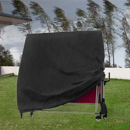 Table Tennis Cover Outdoor Waterproof Ping Pong Table Cover,Folding Table Tennis Cover,All Weather Protection,Black