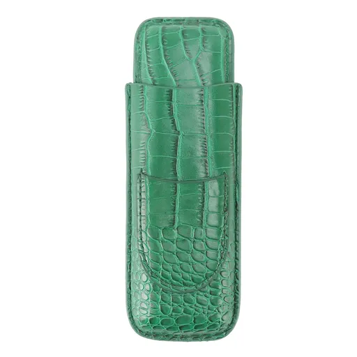 Cigar Case Holder Soft Leather Portable Wear Resistant Vintage Cigar Humidor for Birthday Green