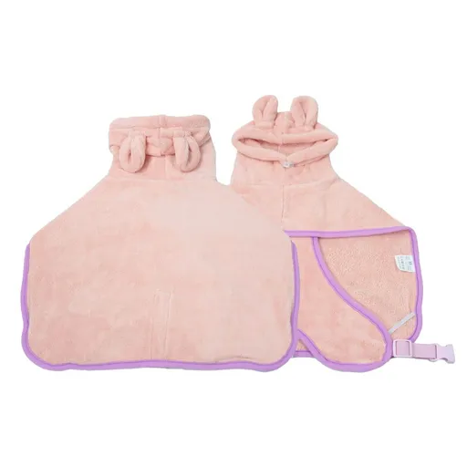 Pet Bathrobe Hooded Quick Dry Pink - S