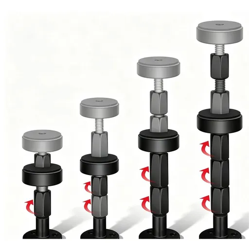 2 PCS Black Adjustable Bed Frame Anti-Shake Tool, Headboard Stoppers with Free Furniture Pads and Screws, No More Creaking