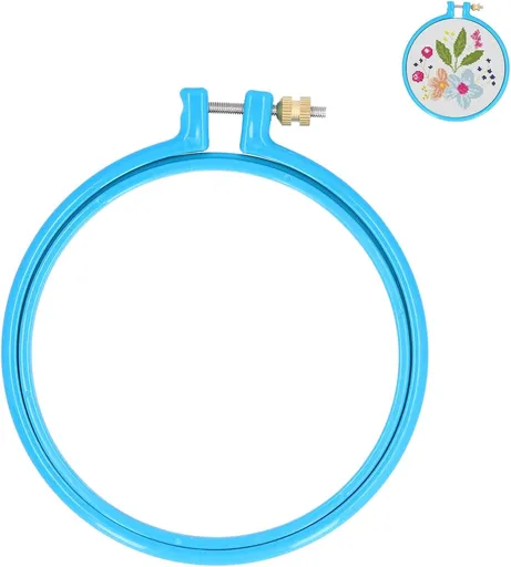 Embroidery Hoop Plastic, 5in Plastic Circle Cross Stitch Ring Supplies for Art Craft Sewing, Random Color