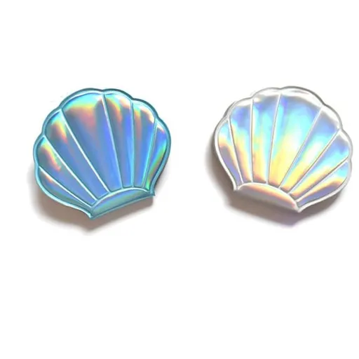 2pcs Mini Folding Compact Mirror Foldable Pocket Mirror Ocean Sea Shells Shaped Travel Makeup Mirror Personal Mirror for Purse
