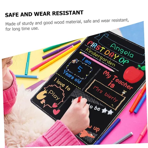 2Pcs Delicate Nonporous Decorations Message Board Cartoon Double Sided Preschool Blackboard Planning Board Pa