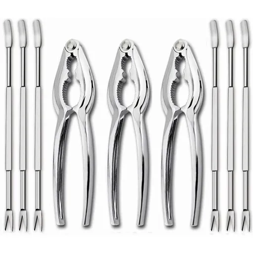 12PCS Seafood Tools Crab Sheller Forks Set Opener Shellfish Lobster Leg Sheller Kitchen Accessories