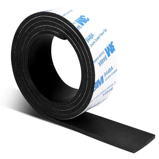 Rubber Strips, Solid Rubber Sheets Sel Adhesive Neoprene Rolls & Strips or DIY Gaskets Anti-Slip Pads Crats Pads Seal Strip Weather Striping (1” Wide x 1/8" Thick x 3.3' Long)