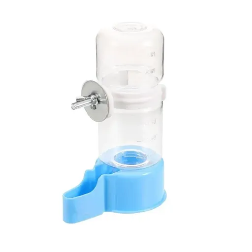 Pet Bird Waterer Automatic Water Feeder Adapter Parrots Cage Drinker Parrots - Blue