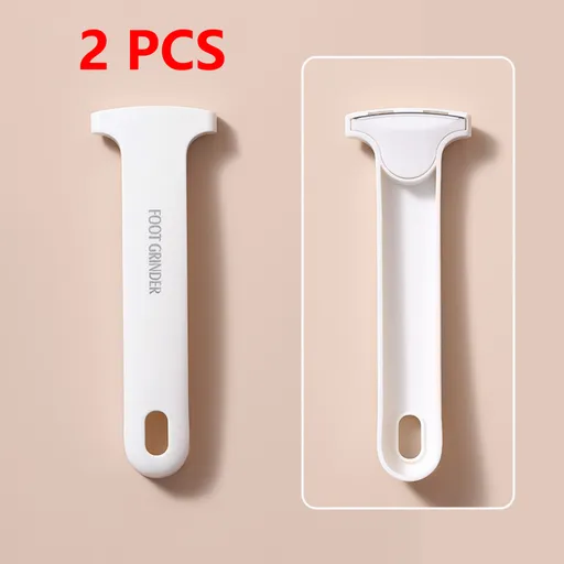 2-Piece Home Foot Pedicure Set, Dead Skin and Callus Shaver, Heel File and Remover—White
