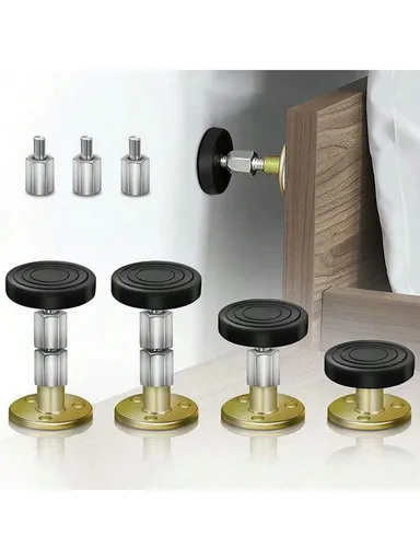4PC Adjustable Bed Headboard Stabilizer – Prevents Shaking, Random Patterns, Easy Installation 46mm-64mm