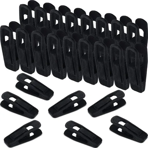 Velvet Hangers Clips Flocked Finger Clips Velvet Clothes Clips Strong Pants Hangers Clips for Slim-line Clothes (72 Pieces)