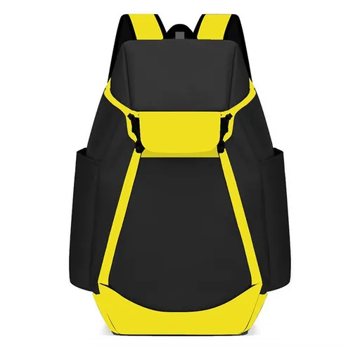 Basketball Backpack, Large Sports Gym Bag with Ball Compartment - Black Yellow