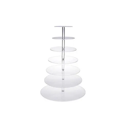 Acrylic Cupcake Tower 3 4 5 6 7 Tier Clear Cake Stand for Wedding Party - 4 Tiers
