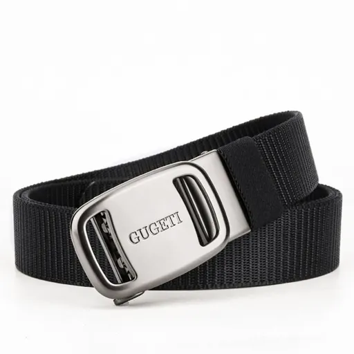 men's belt, outdoor sports belt, canvas belt, alloy automatic buckle, men's accessory, Australian belt, automatic belt men, casual belt, durable belt, travel belt - Black - Size 150cm-59in
